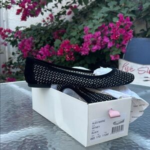 Alex Marie Black Studded Flats